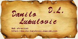 Danilo Lupulović vizit kartica